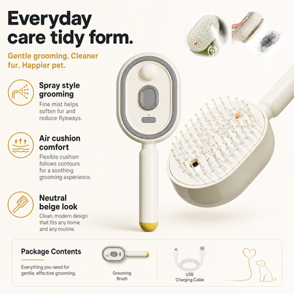 Electric Spray Massage Comb Beige Air Cushion Hair Care