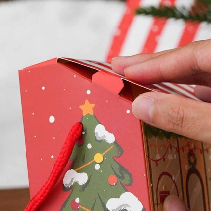 10Pcs Snowman Printed Christmas House Gift Boxes New Year Party