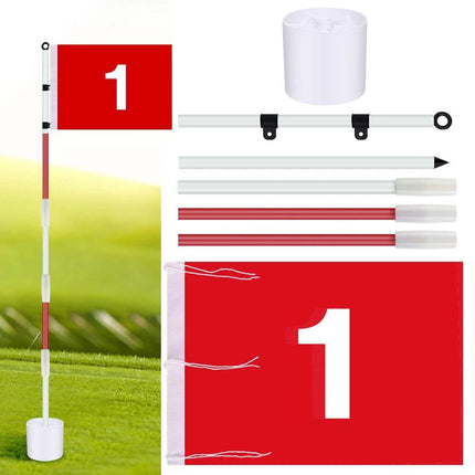 Golf Practice Hole Pole Cup Flag Backyard Stick Putting Flagstick Set 195CM