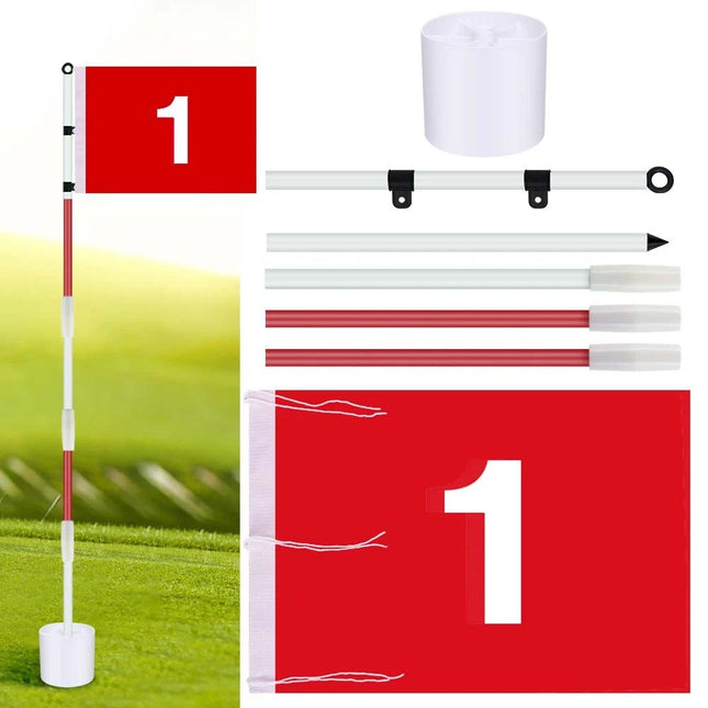 Golf Practice Hole Pole Cup Flag Backyard Stick Putting Flagstick Set 195CM