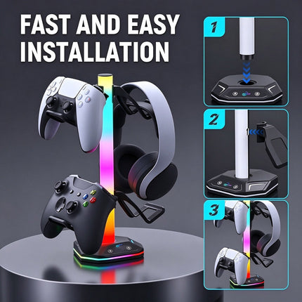 Gaming Headphone Stand Desktop Headset Hanger Display Rack Holder