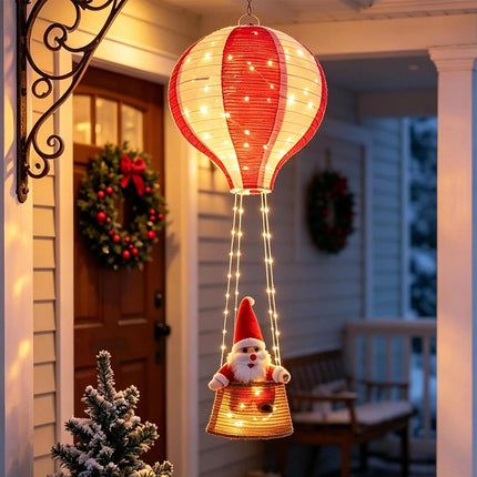 100cm Christmas Santa Claus Hot Air Balloon Lantern, Xmas Decoration AU