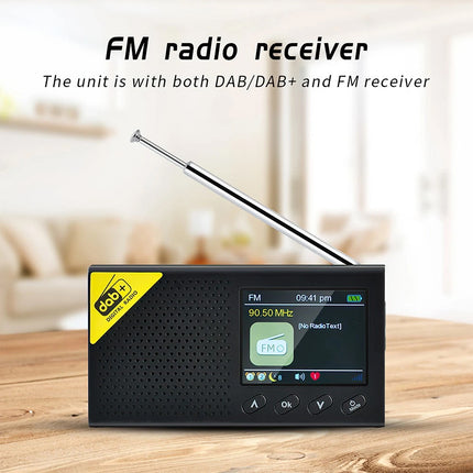 LCD DAB+ Digital Radio Bluetooth-Compatible Solar Powered/Rechargable FM Radio