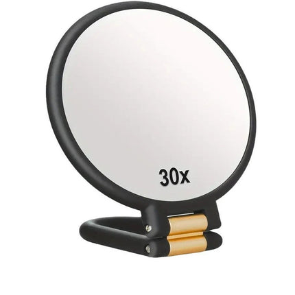 30X Magnifying Mirror Travel Hand Mirrors w/ Handle Handheld Mirror