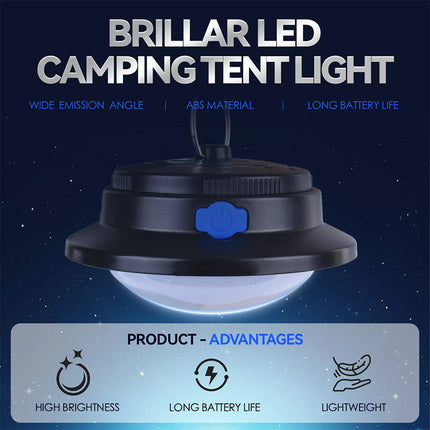 Brillar Camping Pendant Light LED Lantern Tent Lamp Battery 3 Lighting Modes