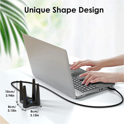 AX1800 WiFi 6 USB 3.0 Dual Band Wireless Adapter 4 Antennas for Windows 10 11
