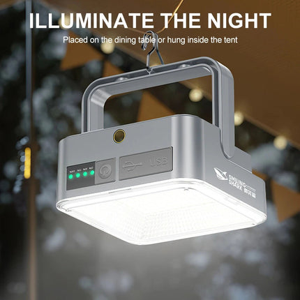 Portable Magnetic Solar Camping LED Lamp Rechargeable Tent Light Outdoor Hiking