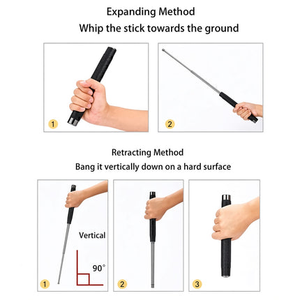 26-Inch Telescopic Hiking Walking Pole Compact Alloy Steel Outdoor Trekking Pole