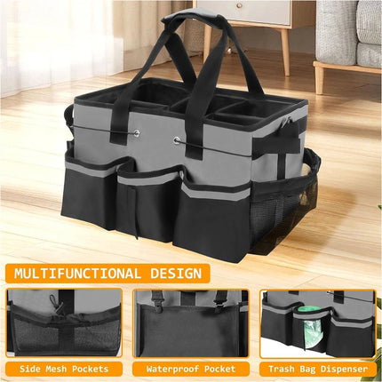 Wearable Cleaning Caddy, Cleaning Caddy Supplies Organizer with Handle Work Grey