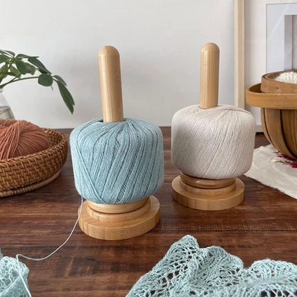 2PC Wooden Yarn Holder Rotating Yarn Storage Wool & Thread Holder for Knitting
