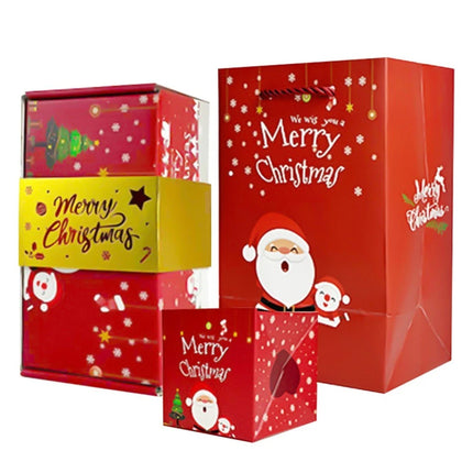 Christmas Exploding Box 12-Piece Christmas Money Boxes For Cash Reusable (1set Red）