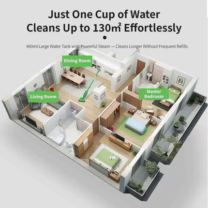 12-IN-1 Handheld Steam Mop Cleaner Carpet Floor Cleaning Steamer 1300W 400ml