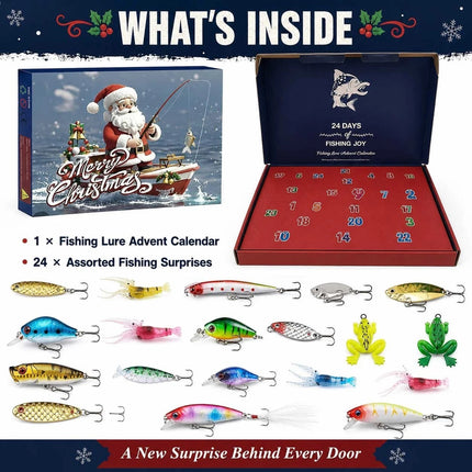 2026 Fishing Lure Advent Calendar 24 Day Christmas Countdown Gift for Men Kids