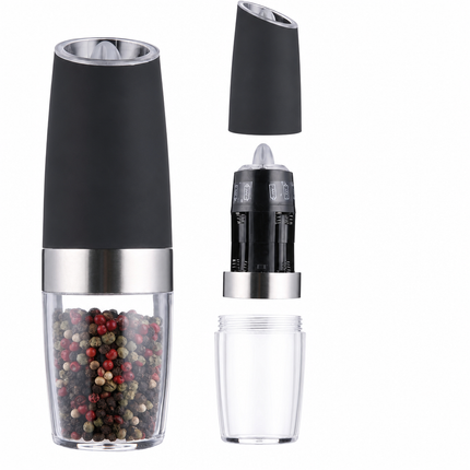 Black Electric Salt and Pepper Grinder, Single Pack, LED Light