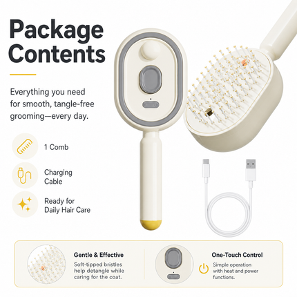 Electric Spray Massage Comb Beige Air Cushion Hair Care