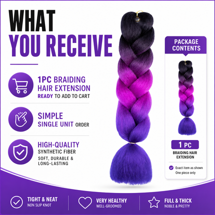 Synthetic Braiding Hair Gradient 62cm For DIY Braided Styles