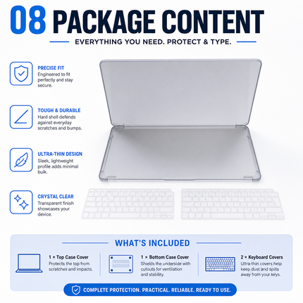 MacBook Air 13 Inch Grey Hard Shell Case With Keyboard Cover