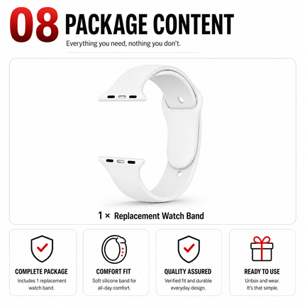 Silicone Apple Watch Band White For 38mm 42mm Sport Wear