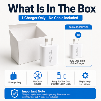 20W PD QC3 0 Fast Charger Broad Compatibility for USB C Devices