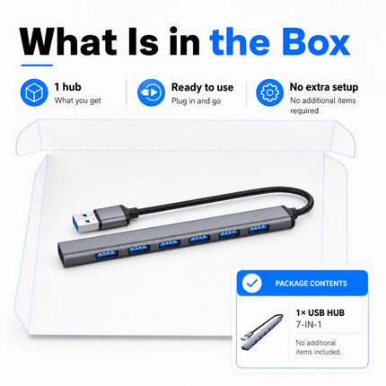 USB 3 0 Type C 7 Port Hub for Laptop PC