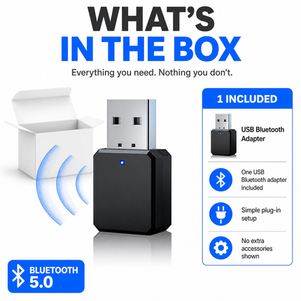 Bluetooth Audio Adapter USB 2 in 1 TX RX for Car Stereo AUX