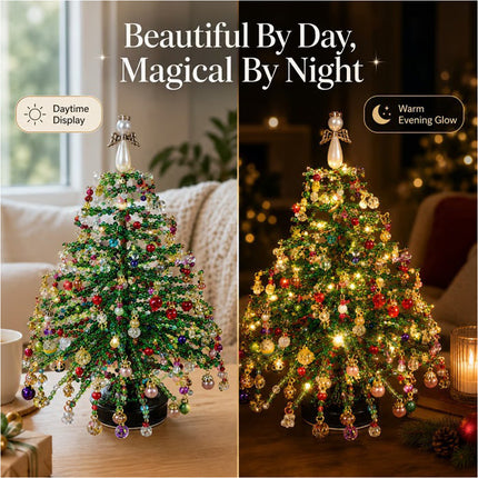DIY Beaded Christmas Tree Kit, Handmade Colorful Bead Ornament Making Set
