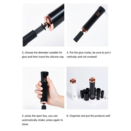 Electric Eyelash Glue Shaker Nail Lacquer Shaker 6PCS Heads for Eyelash Glue Ink