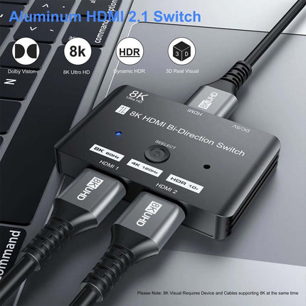 Upgrade Bi-Direction HDMI 8K Switch Switcher HUB Adapter For HDTV PS4 PS5 Xbox