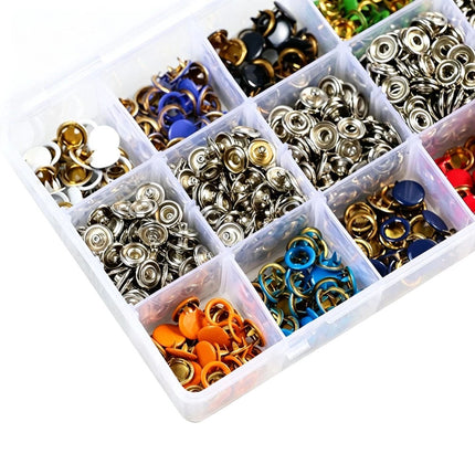 200PCS/Set Snaps Fasteners Sewing Buttons Metal Press Studs Tools Kit Plier Snap