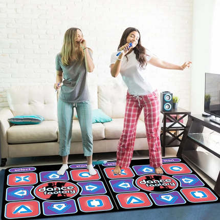Double Dance Mat Non-Slip Wireless Dancing Step Pad Interactive Music Game