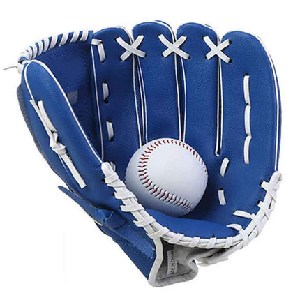 Kids Adults Leather Baseball Softball Glove Right Hand Thrower Mitts 11.5'' Blue