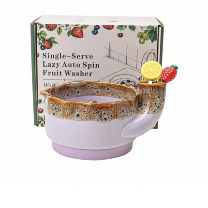 1Pcs Self Spinning Berry Washing Bowl Berry Bowls with Holes Washer Spinner+Fork