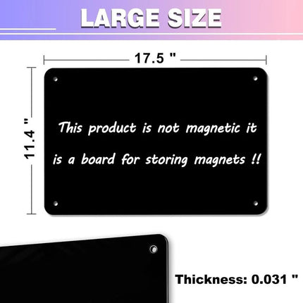 2-Pack Black Magnetic Bulletin Board, 17.5" x 11.4" Metal Display Panel