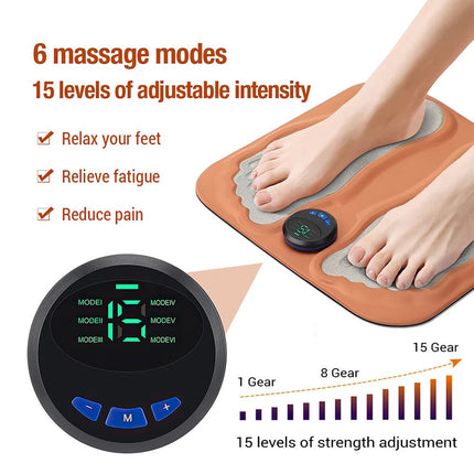 3D Smart Foot Massage Pad Feet Massager 6 Modes Improve Blood Circulation Relax
