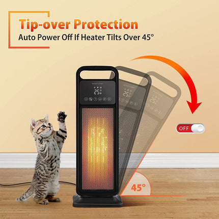 2000W Ceramic Tower Air Conditioner 3 Modes Portable Oscillating Remote Control