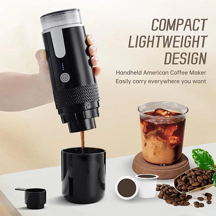 Portable Electric Espresso Maker with K Cup Capsules for Office Travel Camping