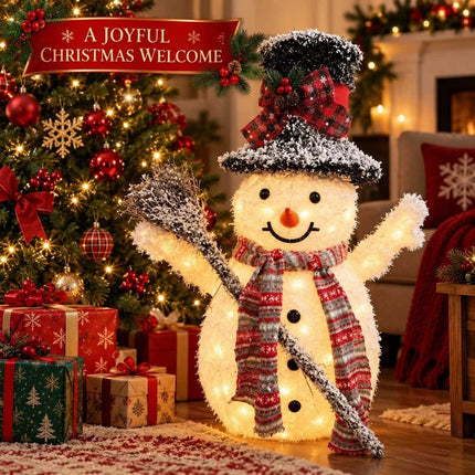 Outdoor Christmas Decorations Solar Light Up Snowman LED Garden Ornament 65cm
