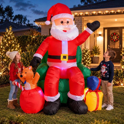 7.5FT Giant Inflatable Santa Claus Christmas Blow Up Outdoor Garden Decoration LED Light