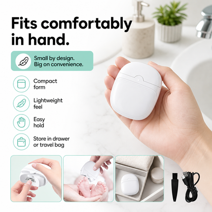Electric Nail Clipper White Type C for Thick Toenail Care