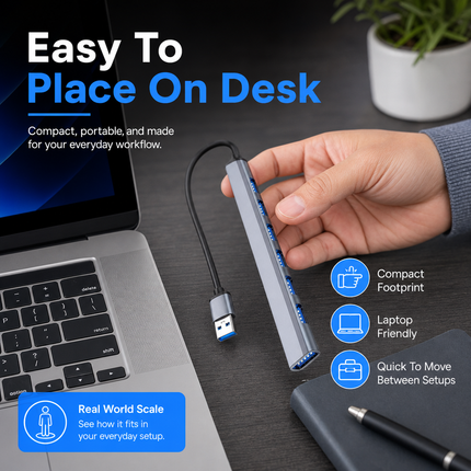 USB 3 0 Type C 7 Port Hub for Laptop PC