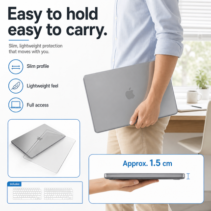MacBook Air 13 Inch Grey Hard Shell Case With Keyboard Cover