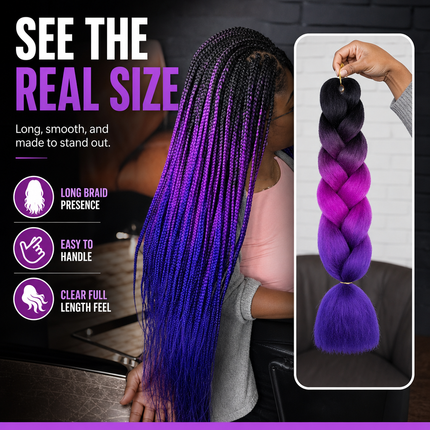 Synthetic Braiding Hair Gradient 62cm For DIY Braided Styles