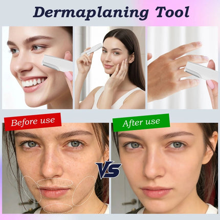 Women Electric Dermaplane Razor 3-Speed Rechargeable Facial Hair Peach Fuzz Remo