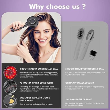Electric Massage Comb Infrared Vibration Massager Hair Growth Oil Anti Hair Loss