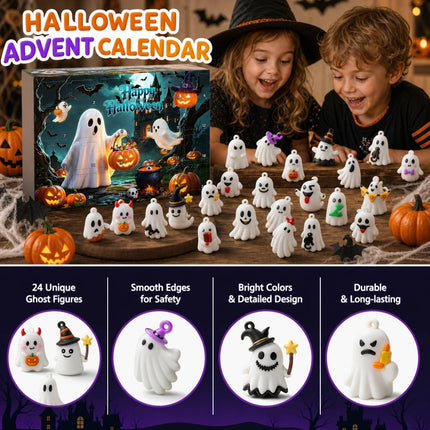 2026 Halloween Advent Calendar 24 Days Spooky Resin Ornaments Countdown Box