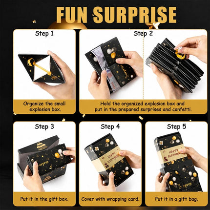 Pop Up Surprise Cash Explosion Gift Box Luxury Money Box Birthday