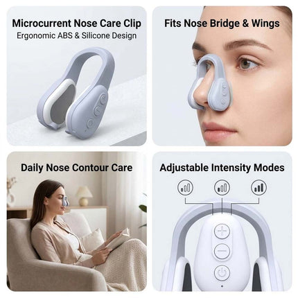 Microcurrent Nose Massager Clip USB Rechargeable Silicone Facial Care Tool