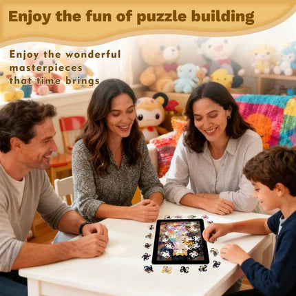 Acrylic Puzzle Ornament Cat Flower Art Transparent Home Decor