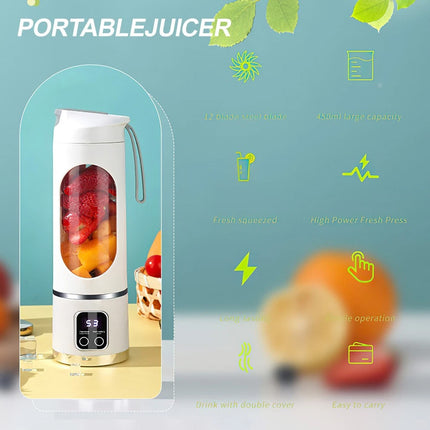 Rechargeable Portable USB Electric Fruit Juicer Blender Travel Bottle Household White