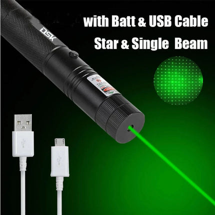 990Miles Rechargeable Green Laser Pointer Pen Astronomy Lazer Star Visible Beam